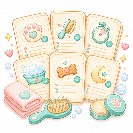 Calm Pet Grooming Routine Cards